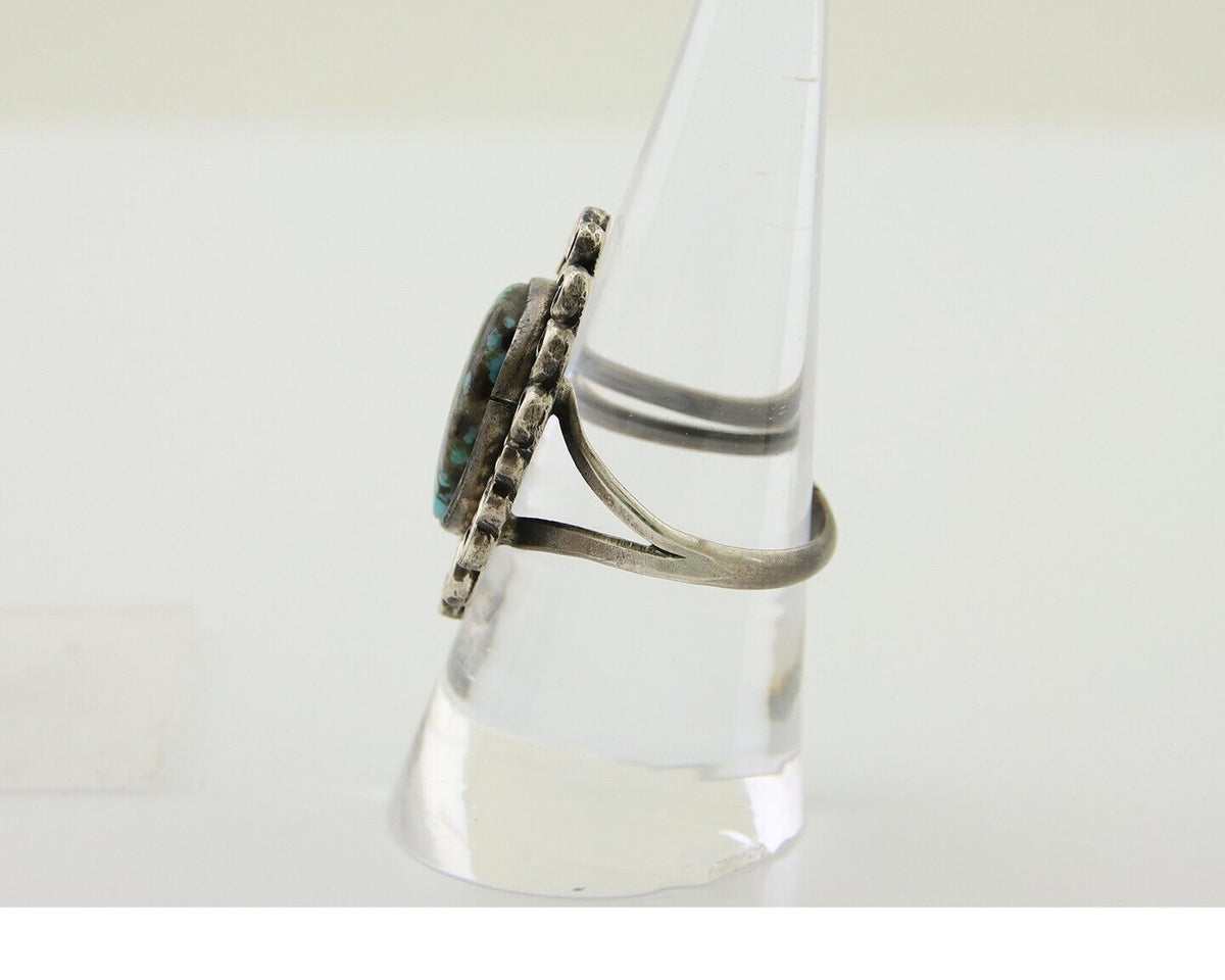 Navajo Ring 925 Silver Blue Turquoise Artist Siged Jerry Johnson C.80's
