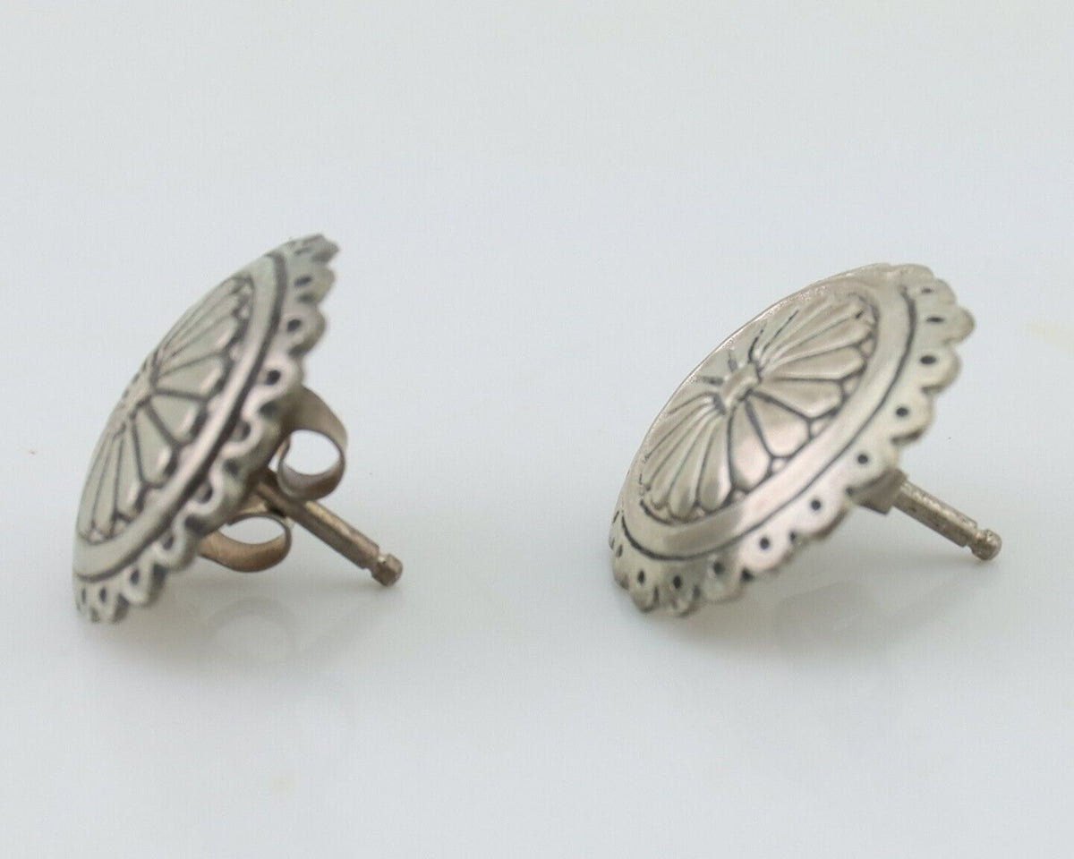 Navajo Small Shield Earrings 925 Silver Native American Artist C.80's