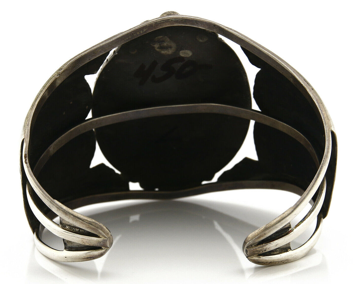 Navajo Natural Gemstone Bracelet 925 Silver Artist Native American Inlaid C.1975
