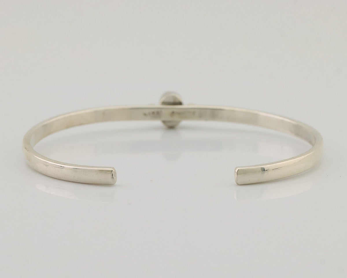 Navajo Cuff Bracelet 925 Silver Opal Native American Artist C.90's
