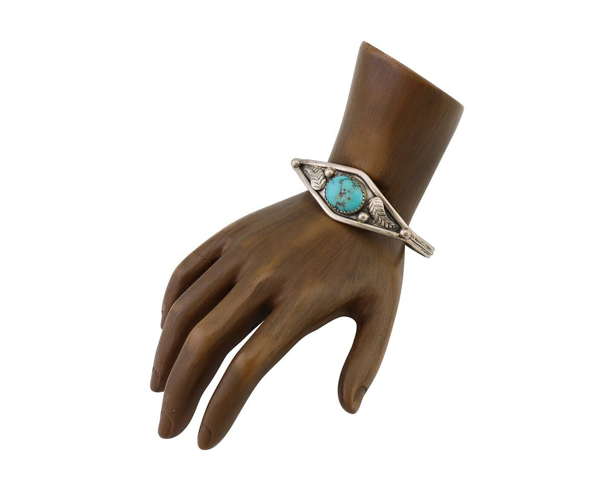 Navajo Handmade Bracelet 925 Silver Arizona Turquoise Native American C.80's
