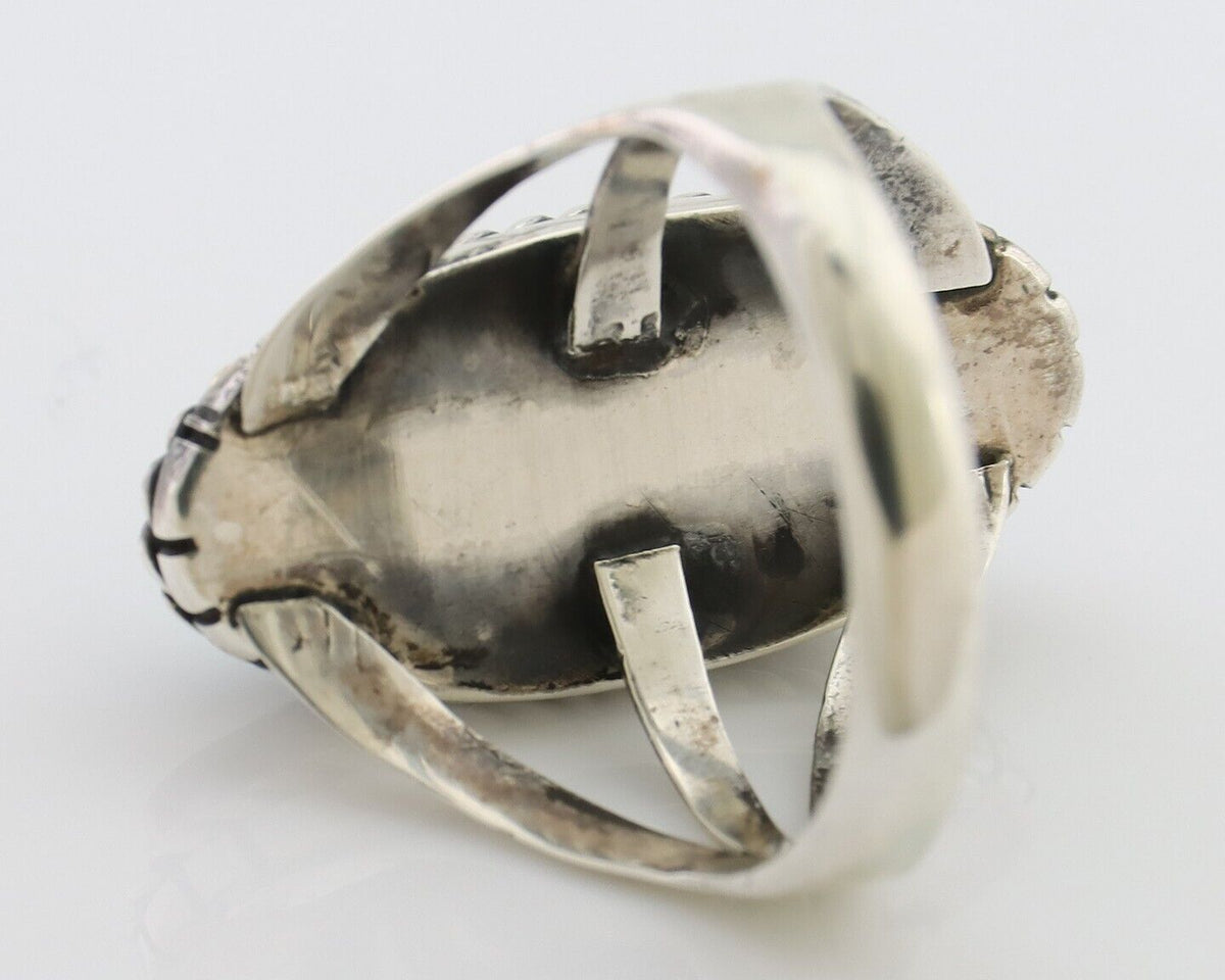 Navajo Ring 925 Silver Turquoise Native American Artist Size 6.75 C.80's