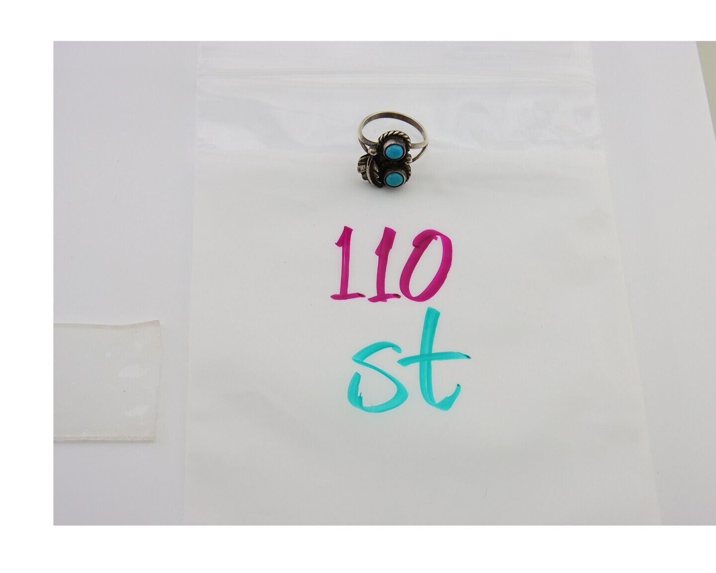 Navajo Ring 925 Sterling Silver Natural Turquoise Native American Artist C.80's