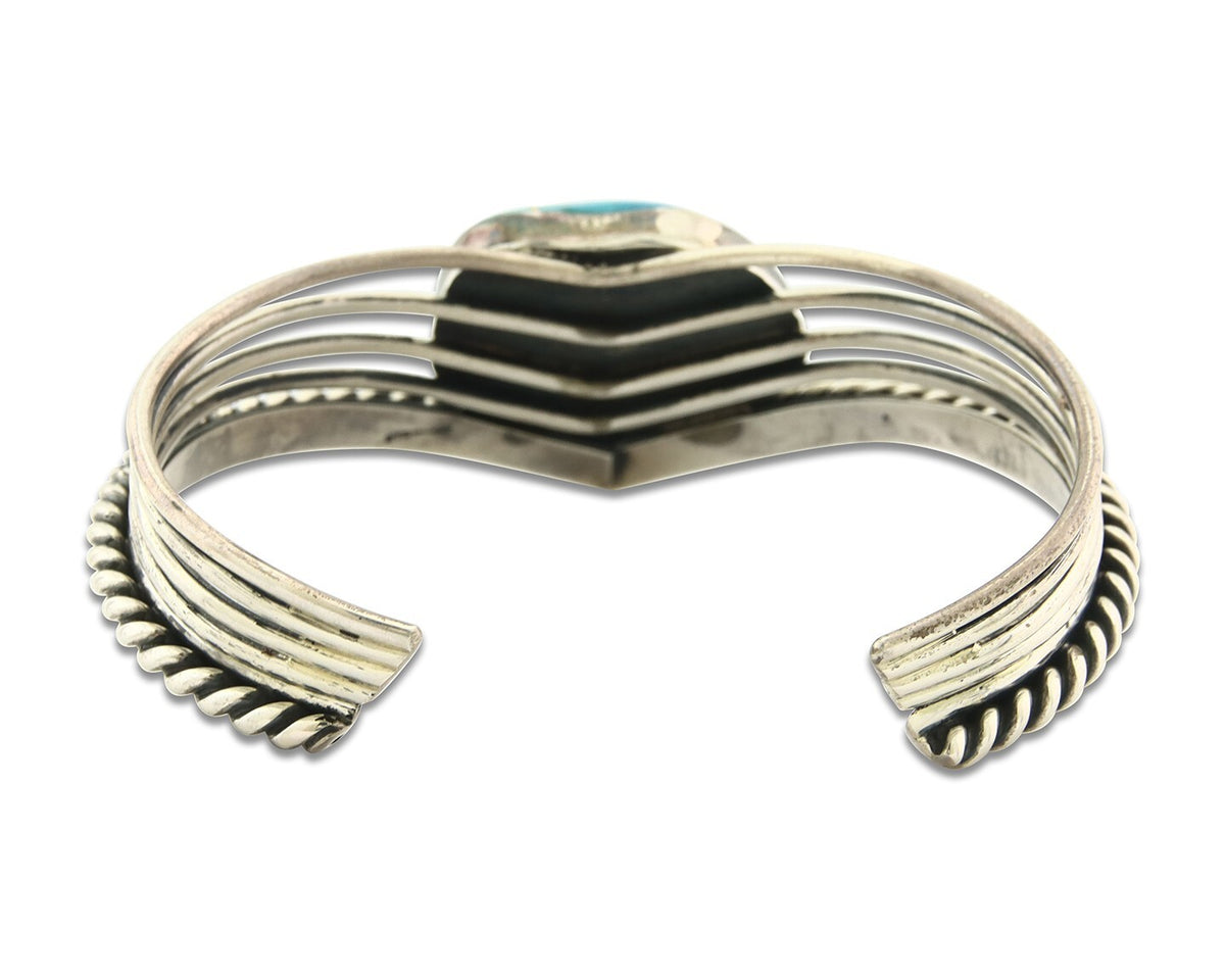 Vintage Navajo Bracelet 925 Silver Blue Nevada Turquoise Handmade
