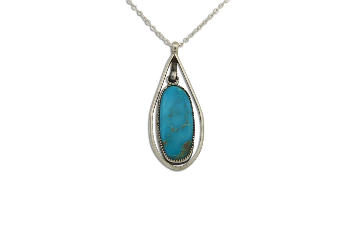 Navajo Necklace 925 Silver Natural Turquoise Native American C.80's