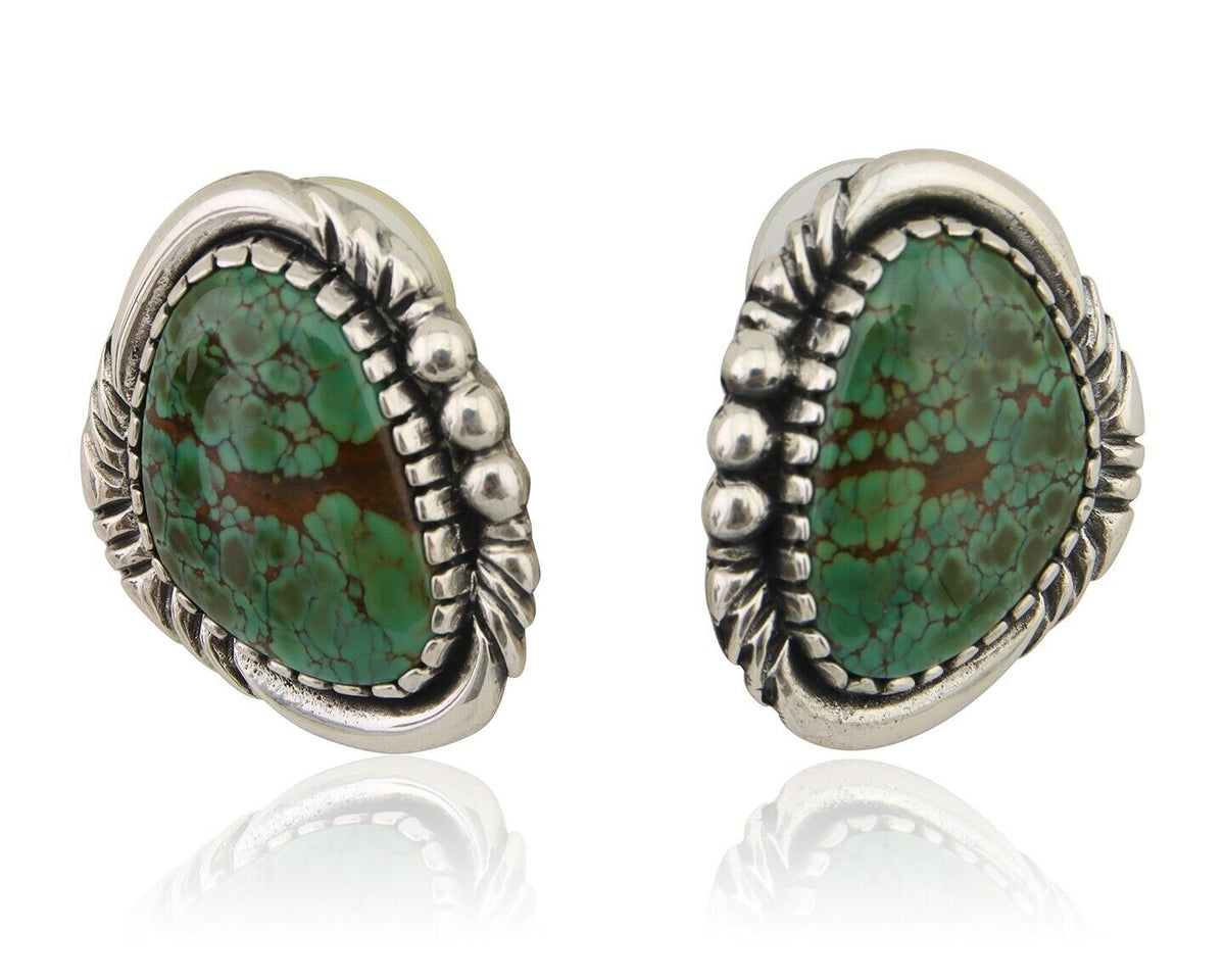 Navajo Earrings 925 Natural Royston Turquoise Native American Artist C.80's