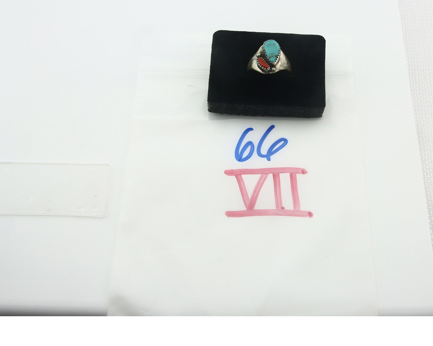 Vintage Navajo Ring 925 Sterling Silver Natural Gemstone Authentic Size 8.25