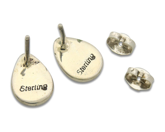 Navajo Earrings 925 Silver Pink Mussel Native American Artist C.80's