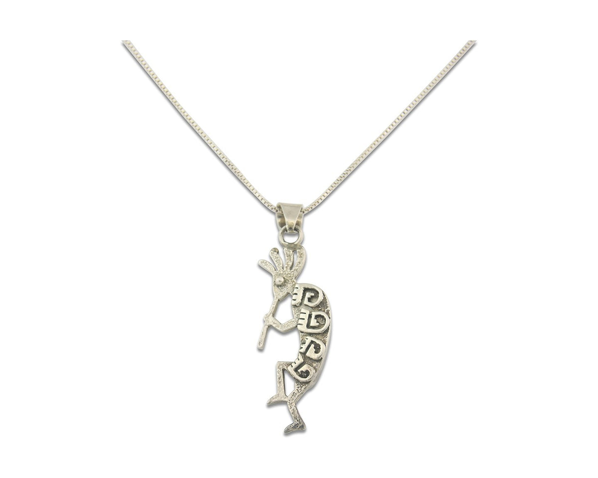 Navajo Kokopelli Necklace Sterling Silver Authentic Natural Gemstone Vintage