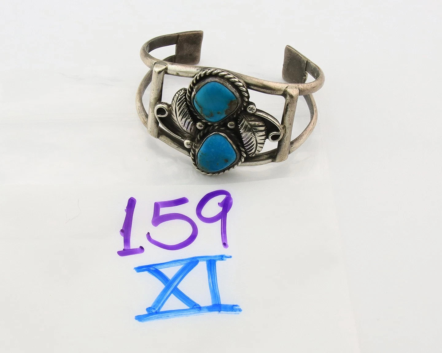Navajo Cuff Bracelet Sterling Silver Natural Turquoise Native Vintage
