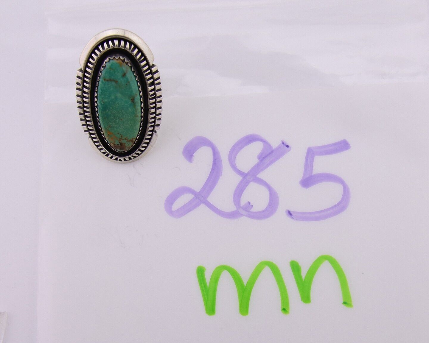 Navajo Ring 925 Silver Natural Blue Turquoise Native American Artist C.80's