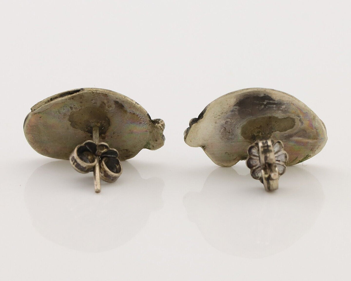 Navajo Earrings 925 Silver Natural Turquoise Native American Artist C.80's