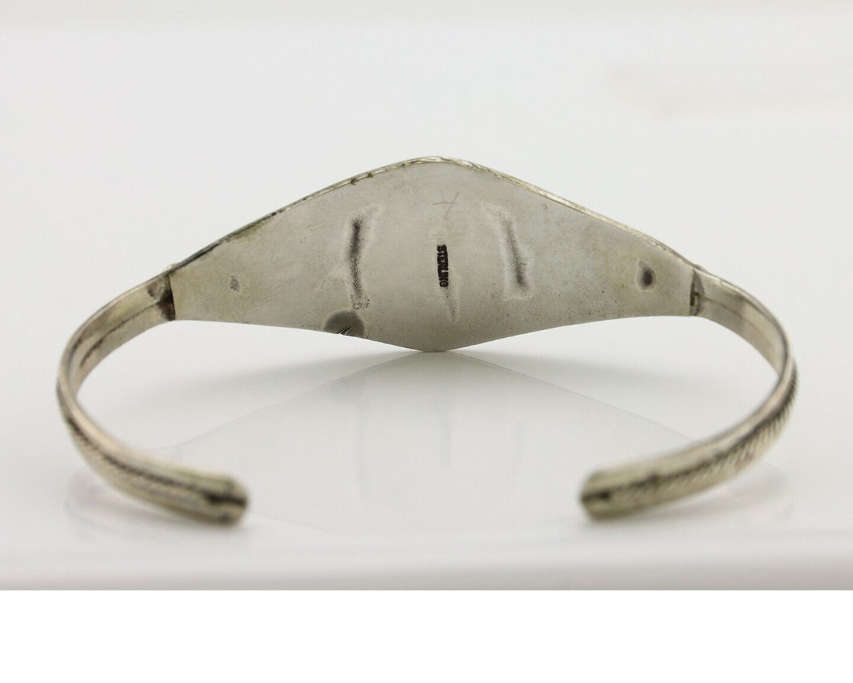 Navajo Bracelet 925 Silver Spiderweb Kingman Turquoise Native American C.80's