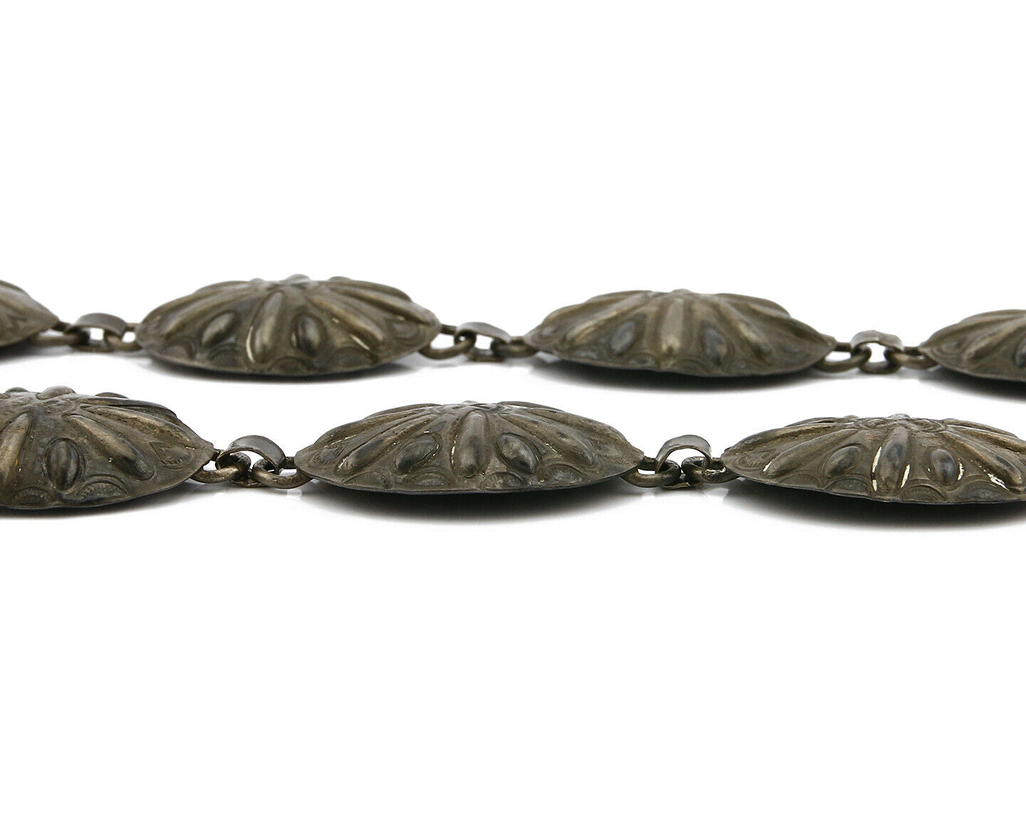 Navajo Concho Belt .925 Silver Handmade Hand Stamped Circa 1940's
