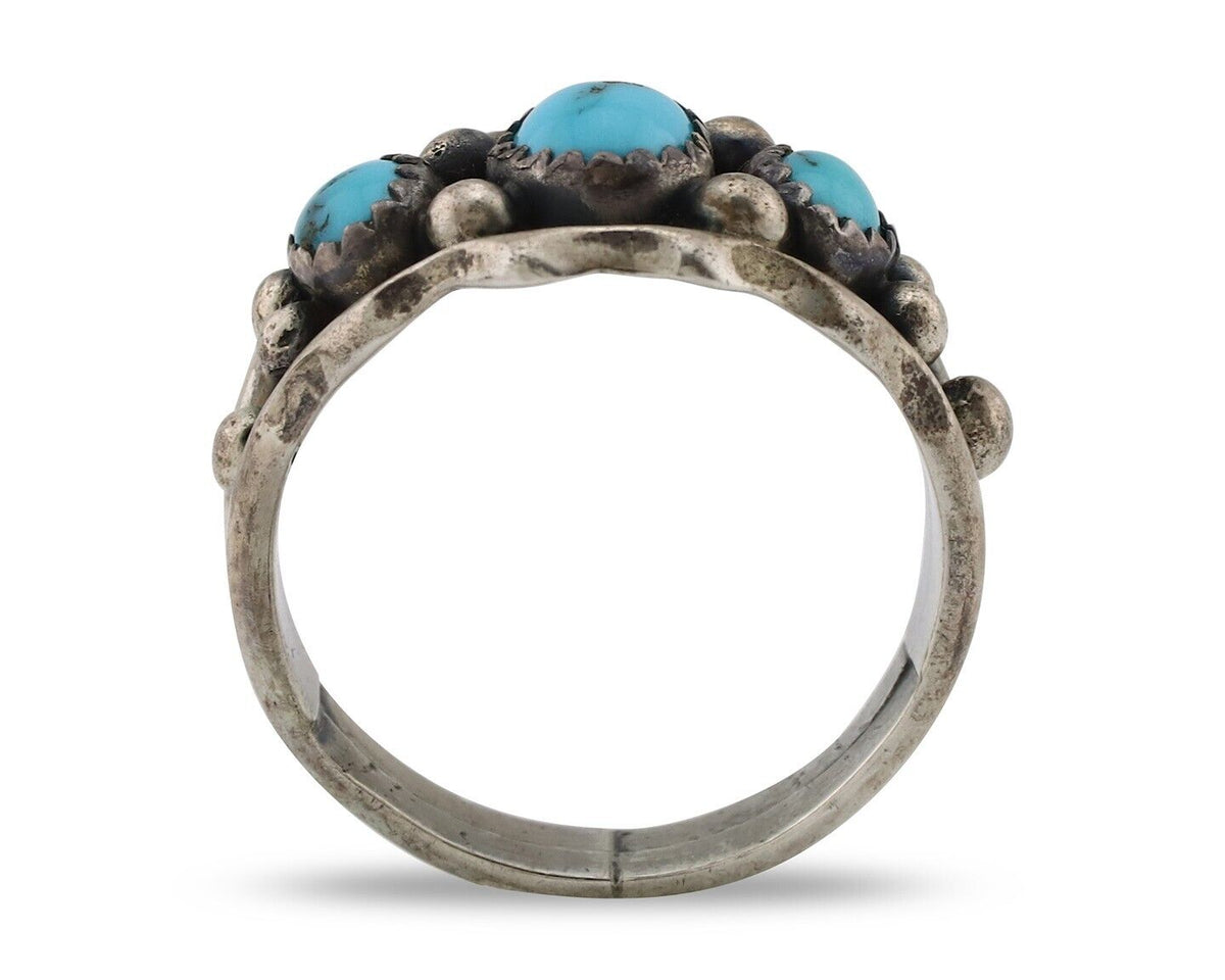 Navajo Ring 925 Silver Blue Artist Signed SkyStone Creations C.80's