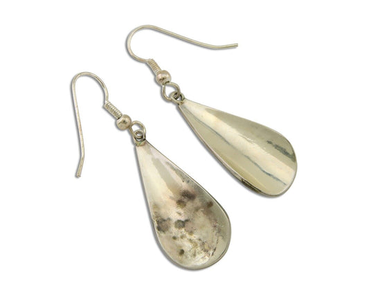 Navajo Kokopelli Earrings 999 Nickel Chip Inlay Turquoise Coral Native American