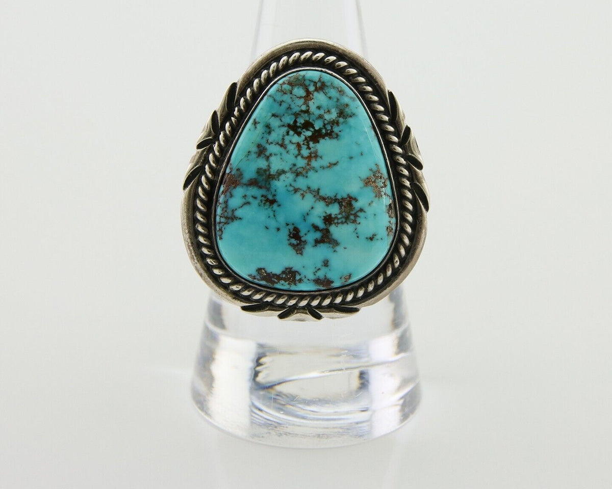 Navajo Ring 925 Silver Blue Turquoise Native American Artist C.80's