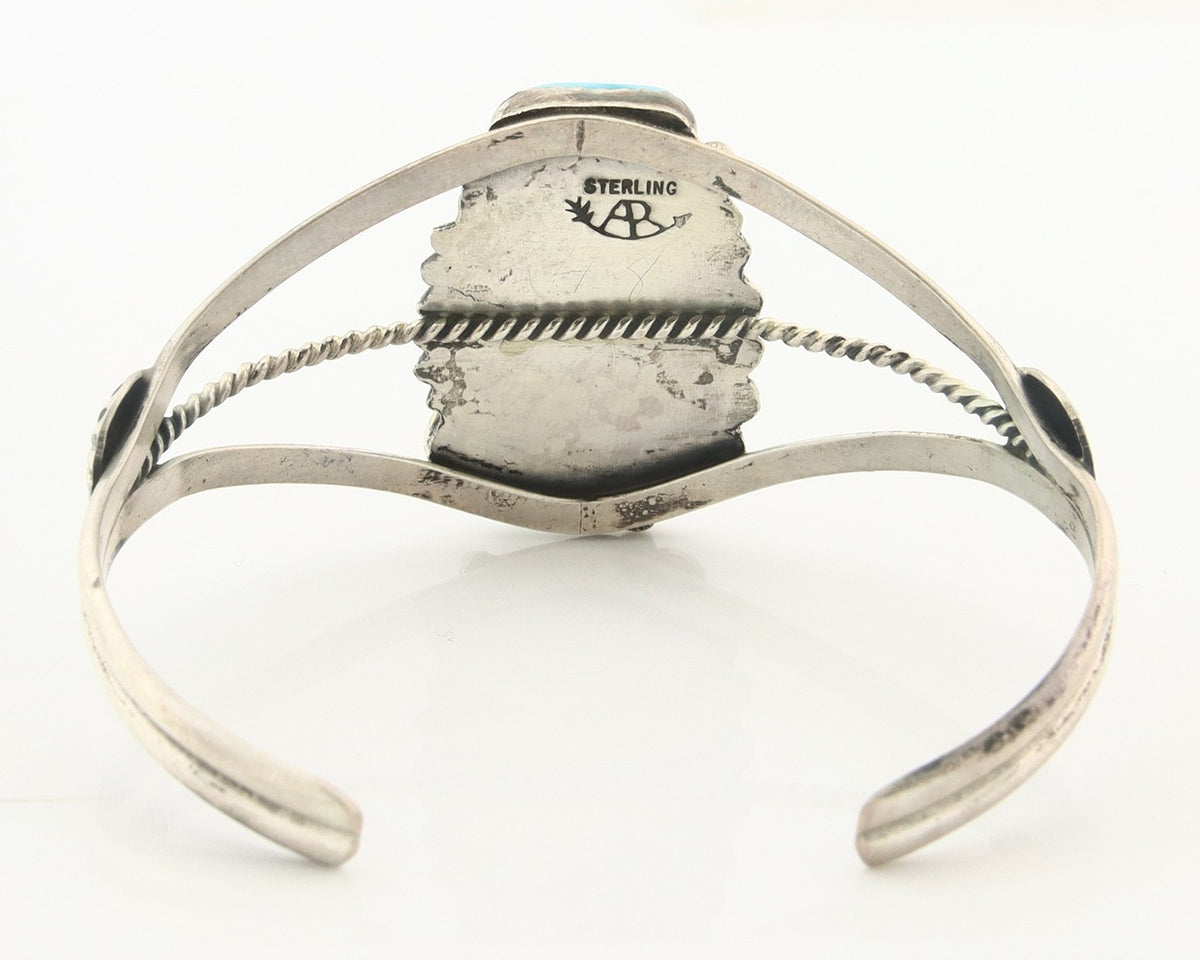 Vintage Navajo Bracelet 925 Silver Gemstone Signed Raymond Armstrong