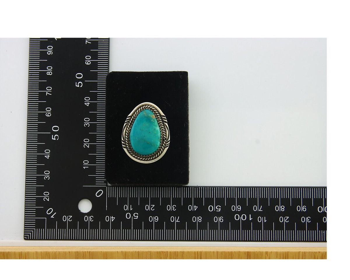 Navajo Earrings 925 Silver Natural Turquoise Artist Signed M Begay C80s