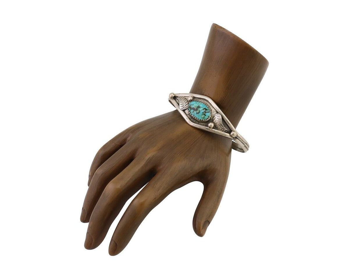 Navajo Handmade Bracelet 925 Silver Arizona Turquoise Native American C.80's