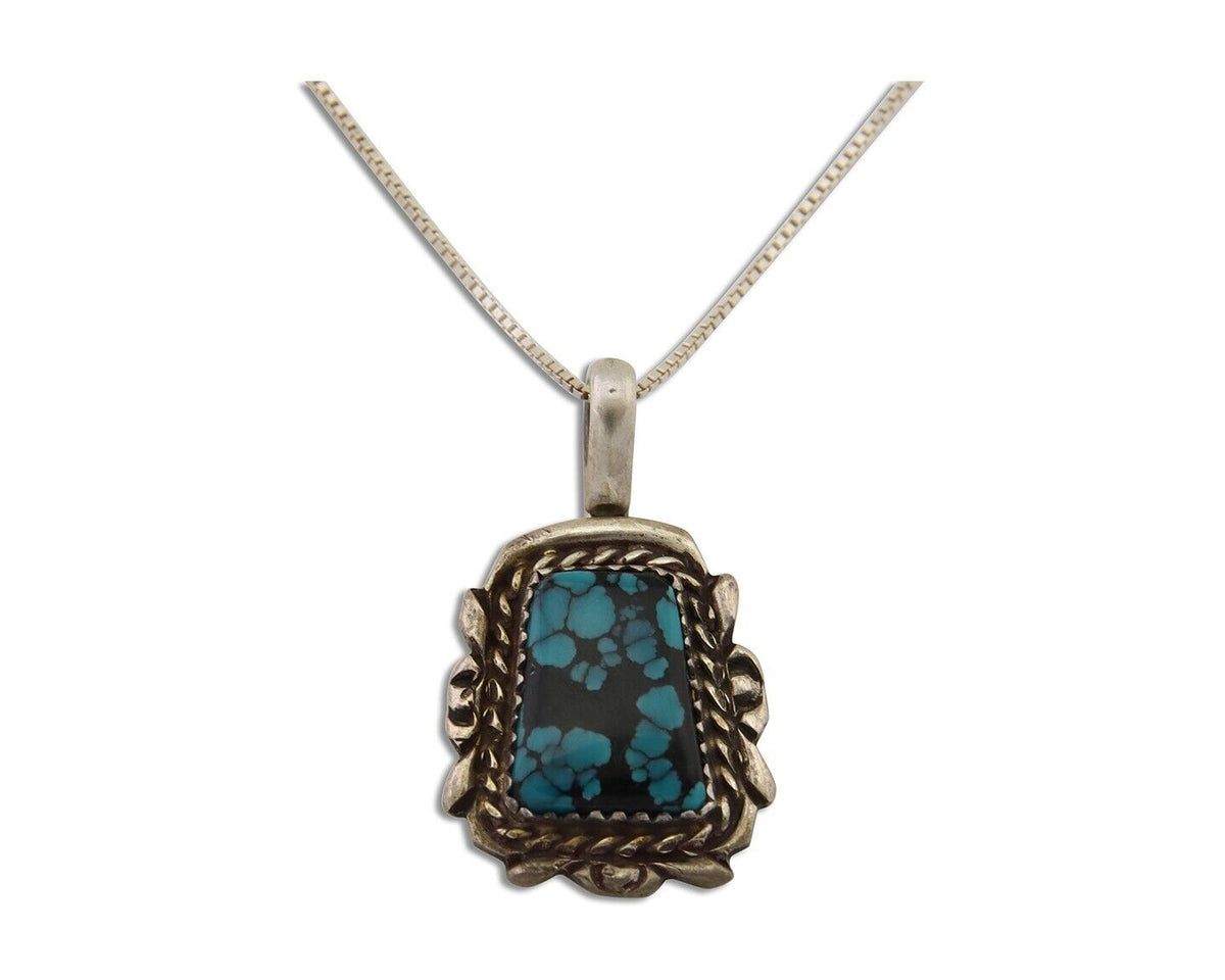 Navajo Necklace 925 Silver Turquoise Artist Signed Billy Eagle C.80's