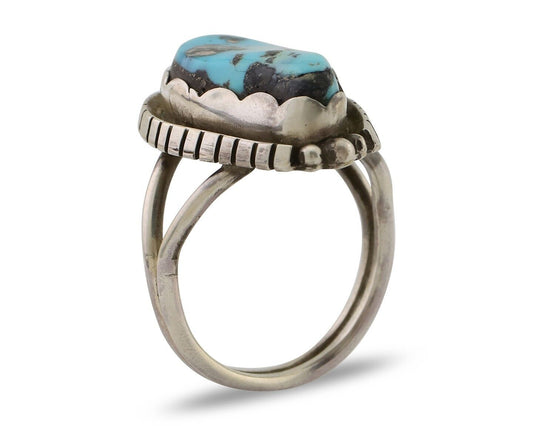 Navajo Handmade Ring 925 Silver Turquoise Signed Tony Guerro C.80's