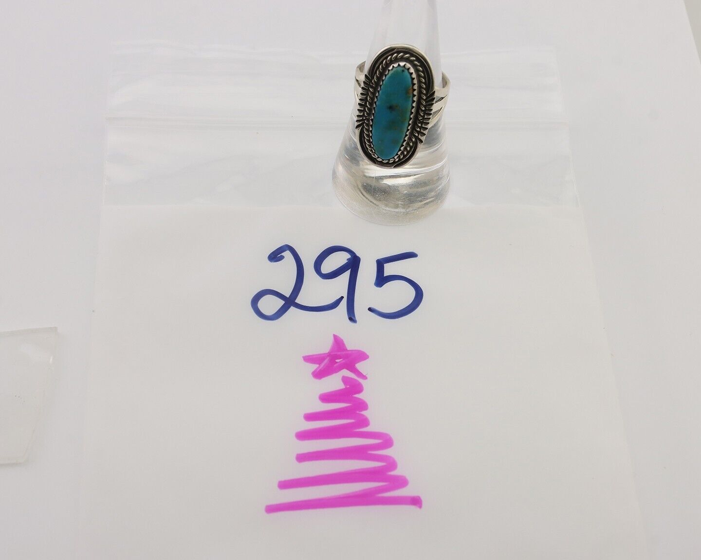 Navajo Ring 925 Silver Blue Turquoise Native Artist Signed M Begay C.80's