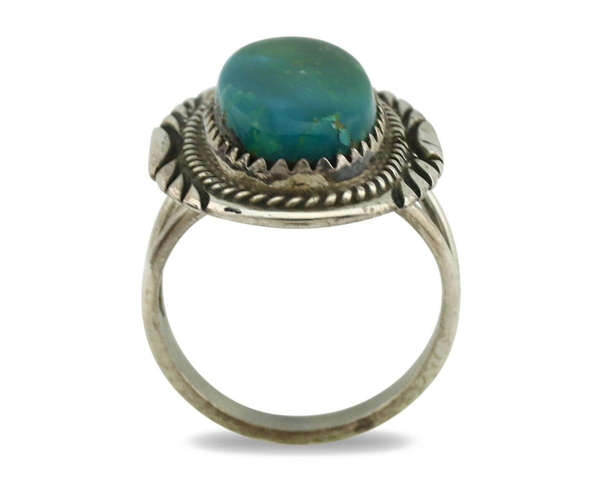 Navajo Ring .925 Silver Turquoise Native American Artist C.1980's