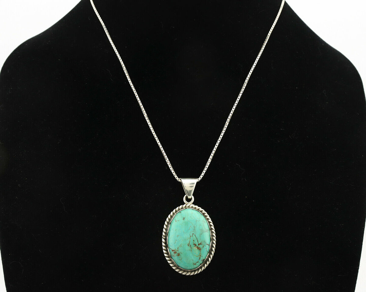 Navajo Handmade Pendant Necklace .925 Silver Artist Signed Sunrise C.80's