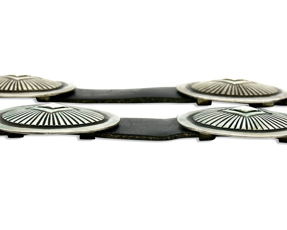 Concho Belt .925 Silver Handmade Signed Artist Calvin Martinez C.80's