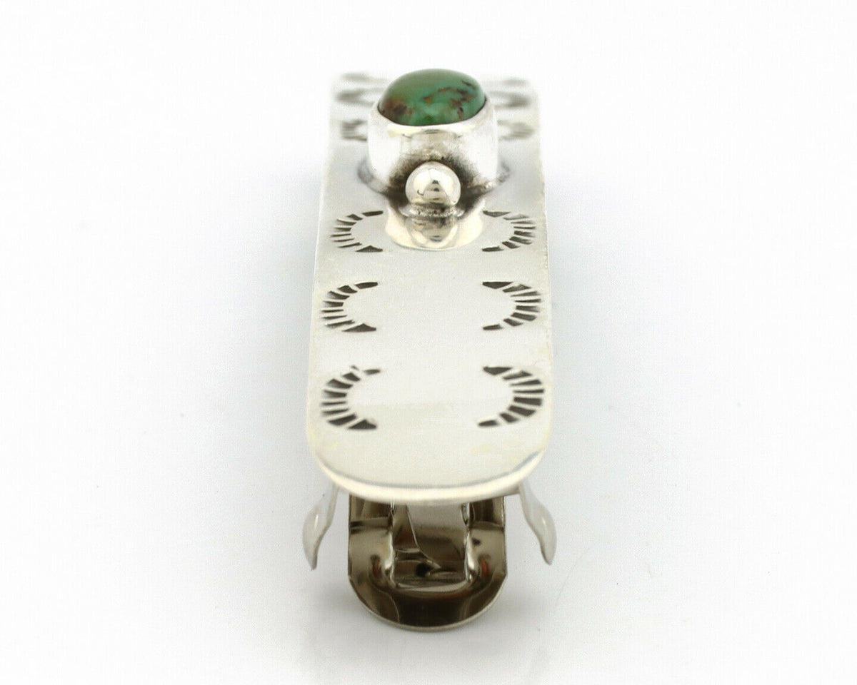 Navajo Hair Clip .925 Silver Royston Turquoise Barrette C.80's