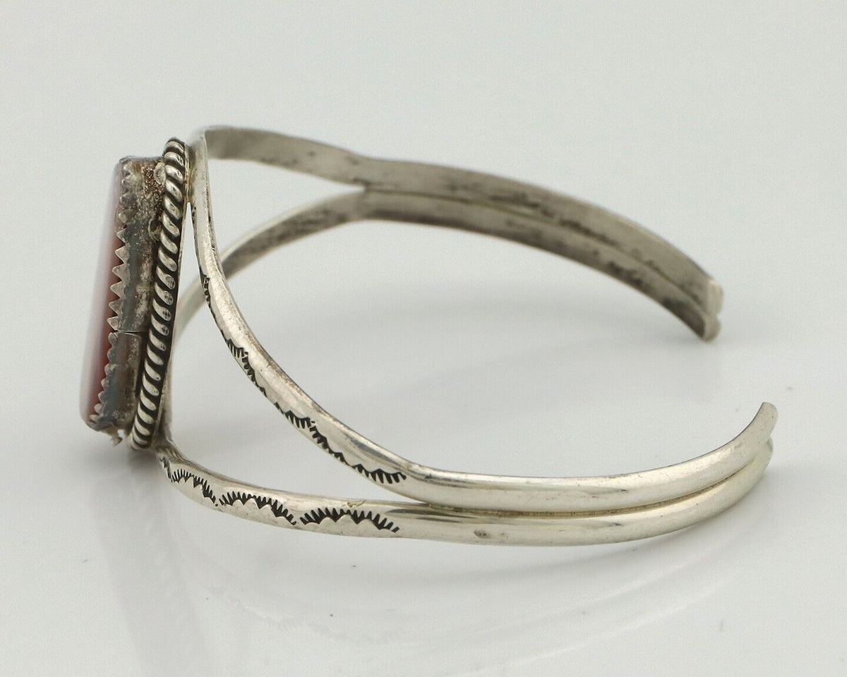 Women's Navajo Bracelet 925 Silver Natural Pink Mussel Native American C.80's