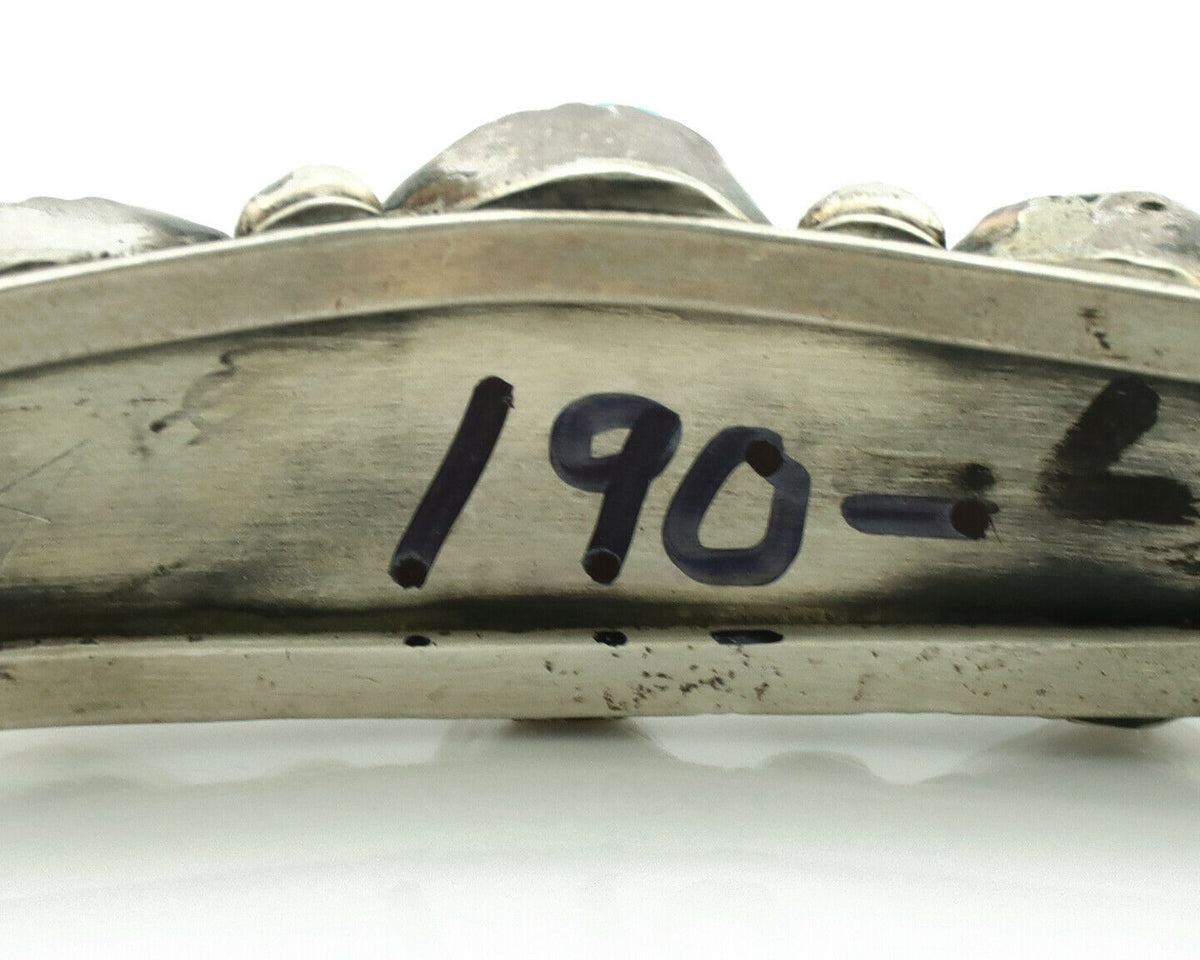 Navajo Bracelet .925 Silver Blue Turquoise Native American Artist C.80's
