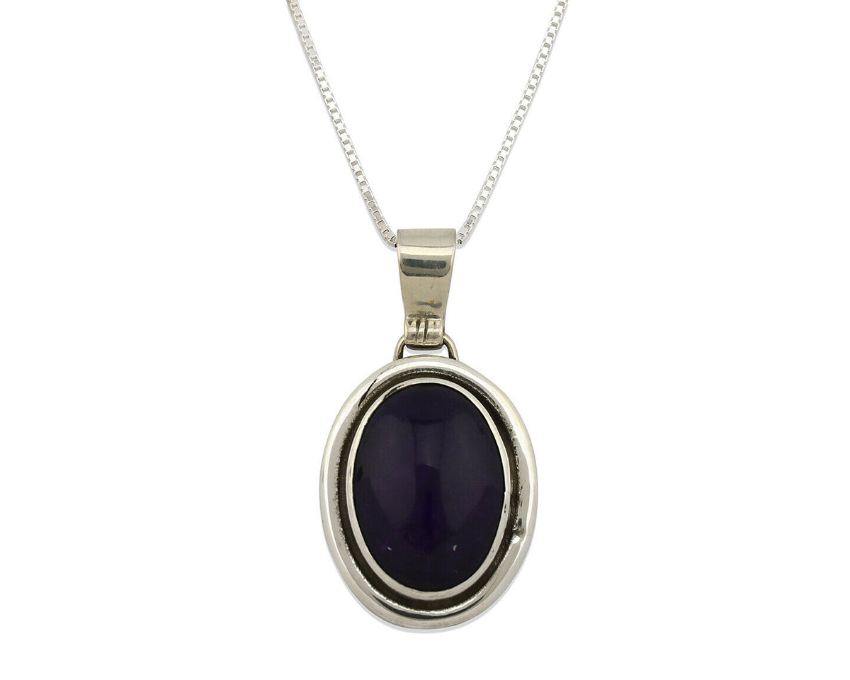 Navajo Necklace .925 Silver Natural Sugilite Apache Manufacturing C.80's