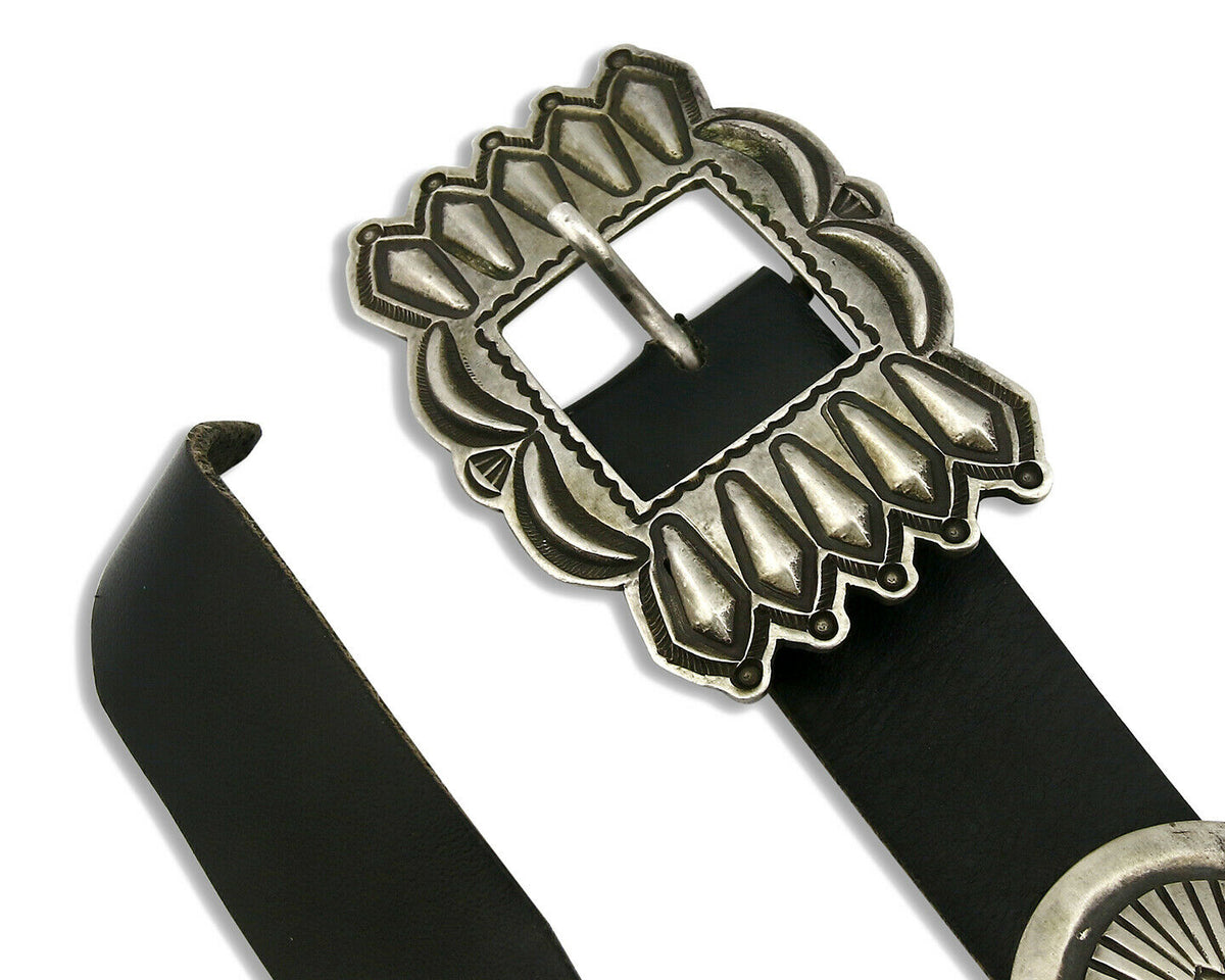 Concho Belt .925 Silver Handmade Signed Artist Calvin Martinez C.80's