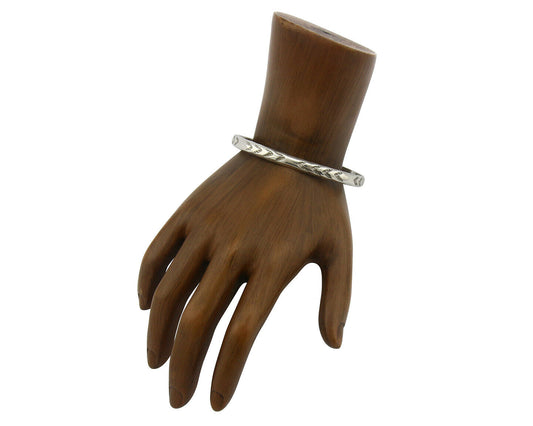 Navajo Bracelet .925 Silver Hand Stamped Arrow Head Artist Montoya C.80's