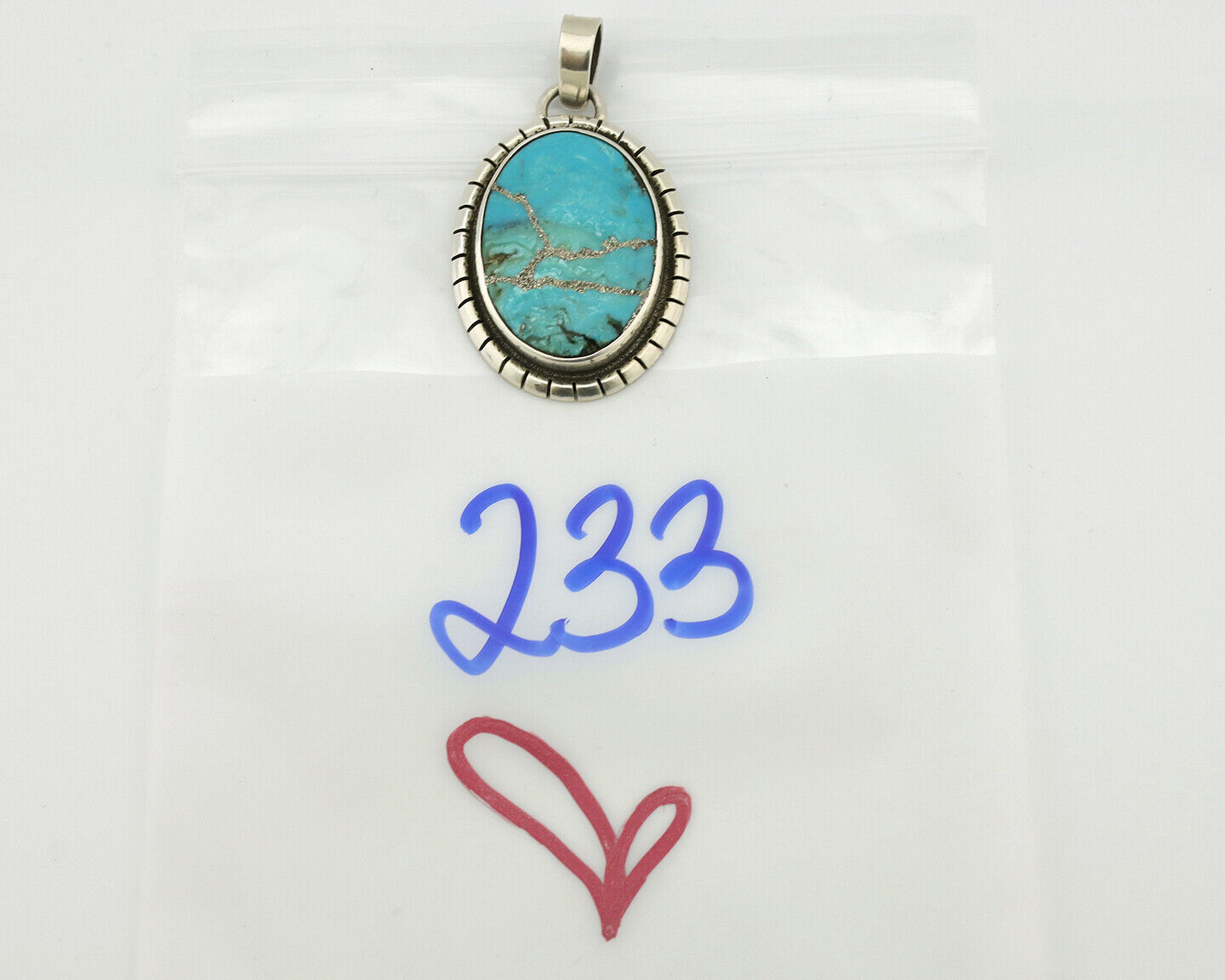 Navajo Necklace .925 Silver Turquoise Native American Artist C.1980's