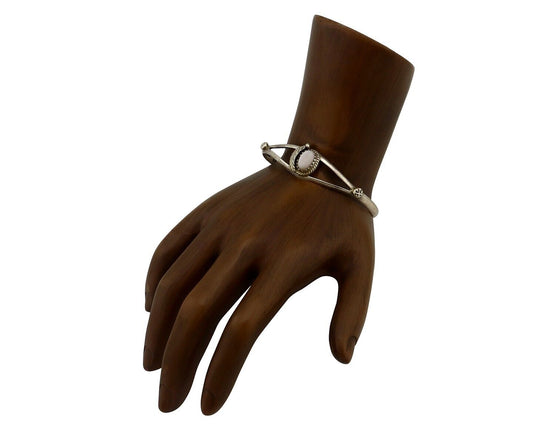 Women's Navajo Bracelet 925 Silver Natural Pink Mussel Native American C.80's