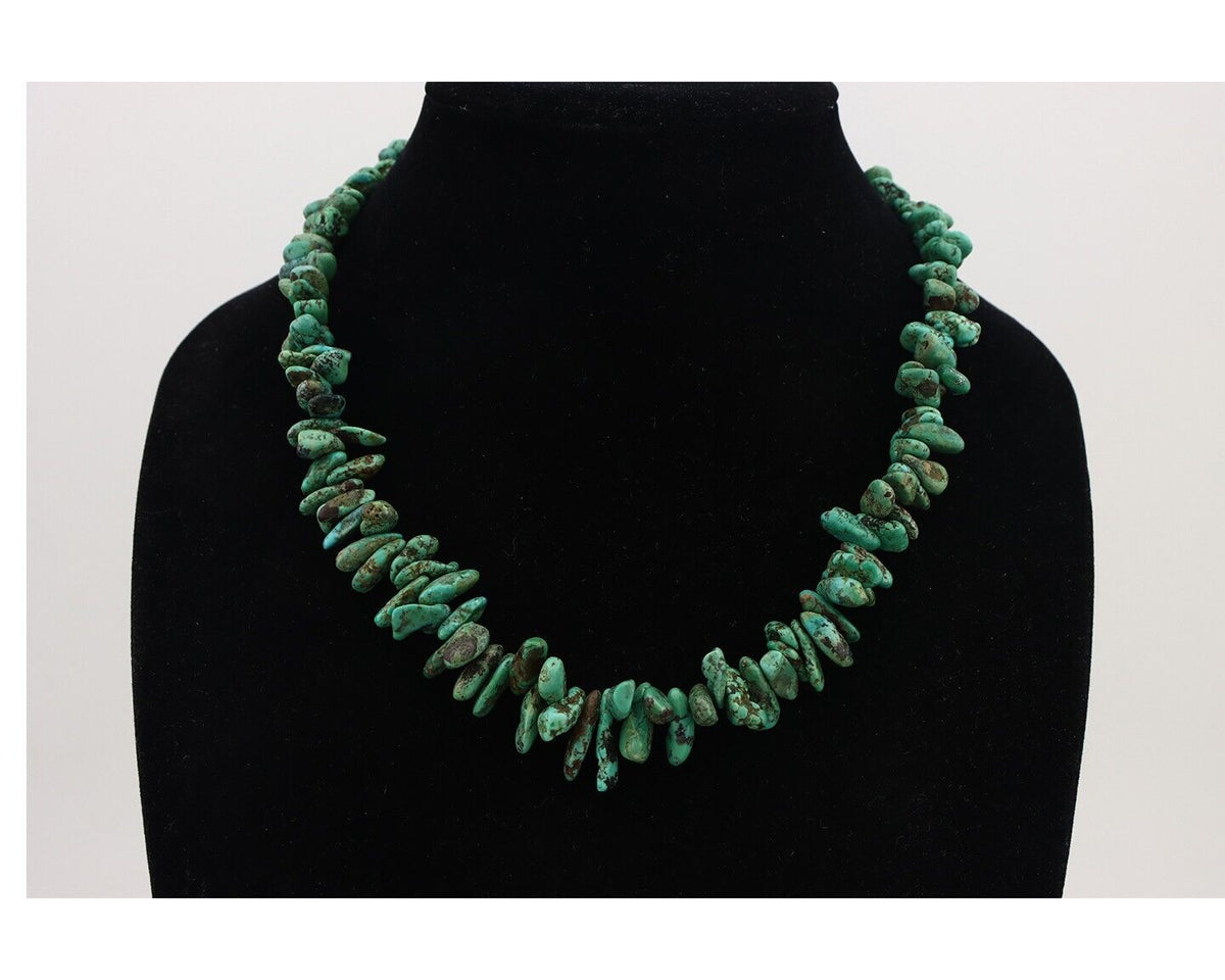 Navajo Necklace 925 Silver Natural Mined Turquoise Native Artist C.80's