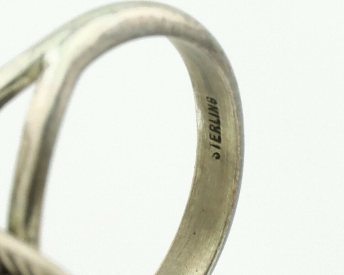 Navajo Ring .925 Silver Nevada Turquoise Signed M Begay C.1980's