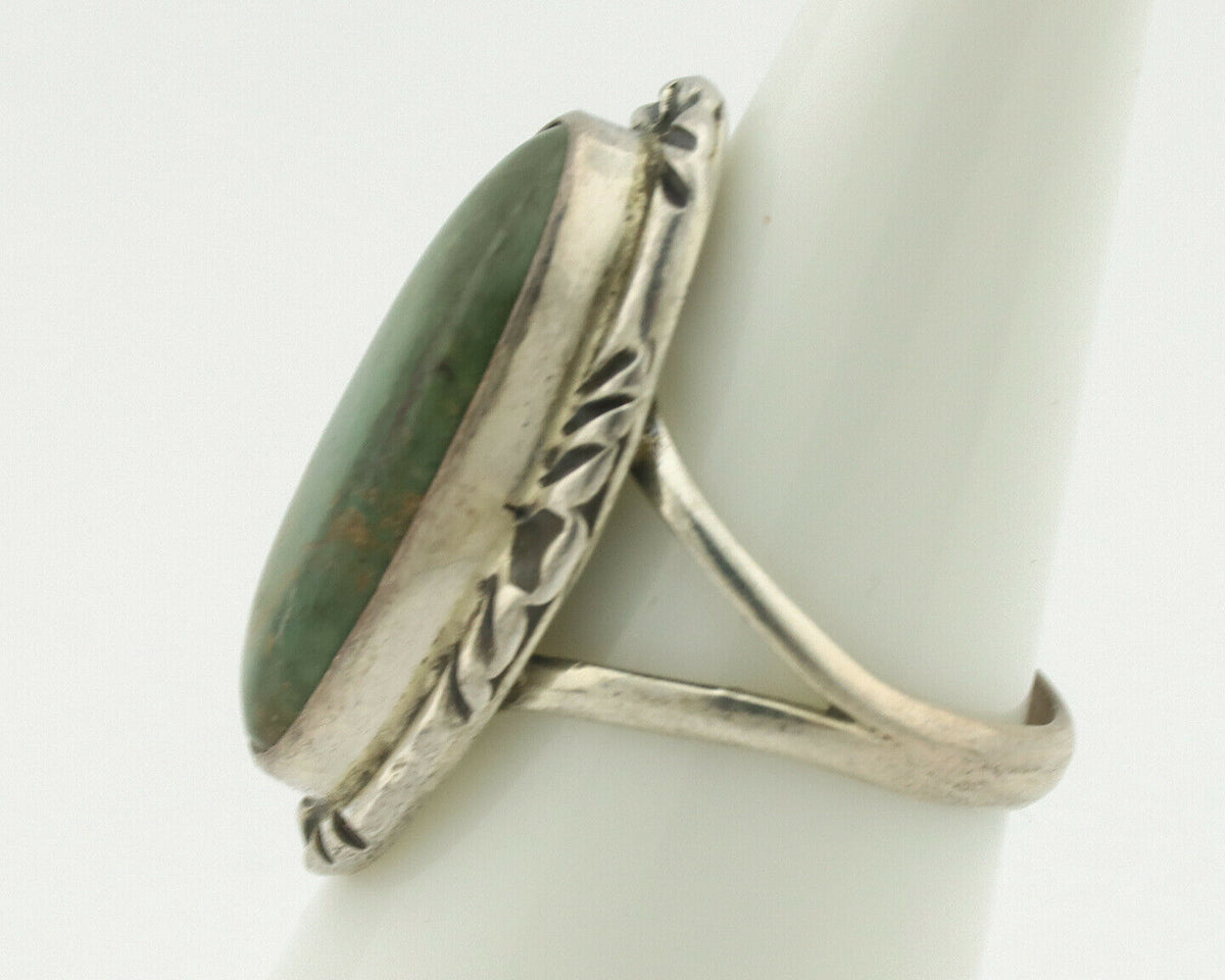 Navajo Ring .925 Silver Natural Turquoise Artist Signed Native American C.80's