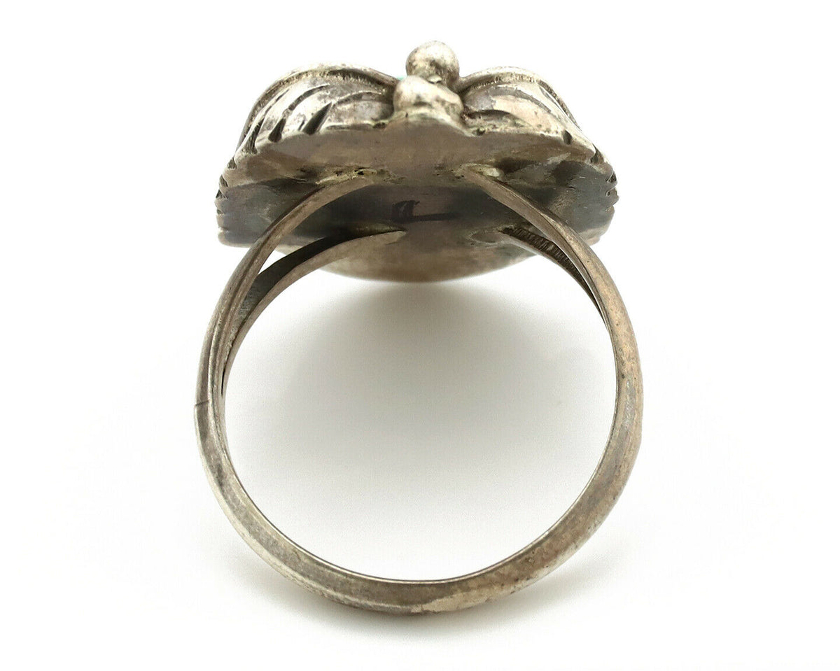 Navajo Ring .925 Silver Royston Turquoise Native American Artist C.1980's