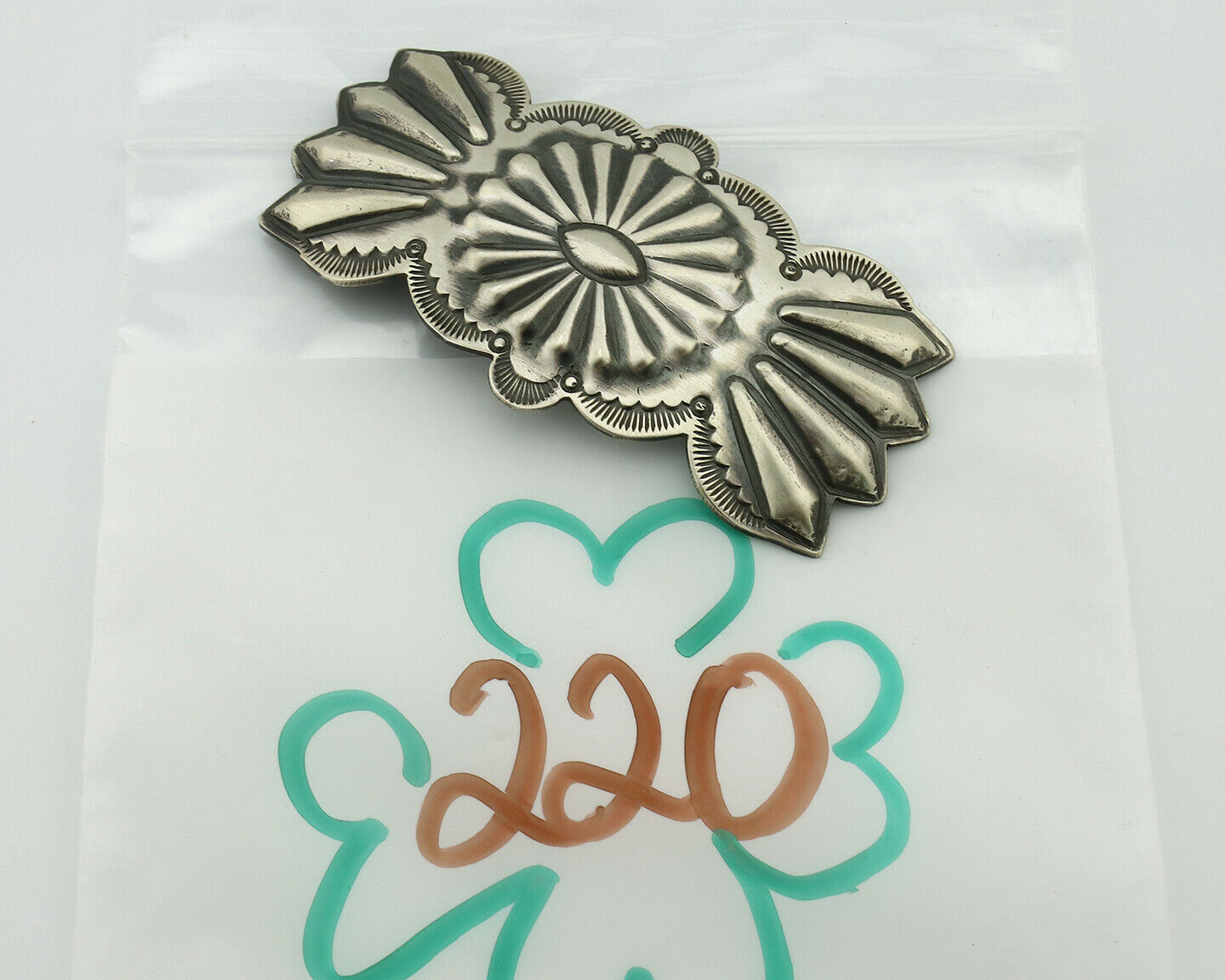 Women's Navajo Hair Clip .925 Silver Handmade Native Artist C.80's