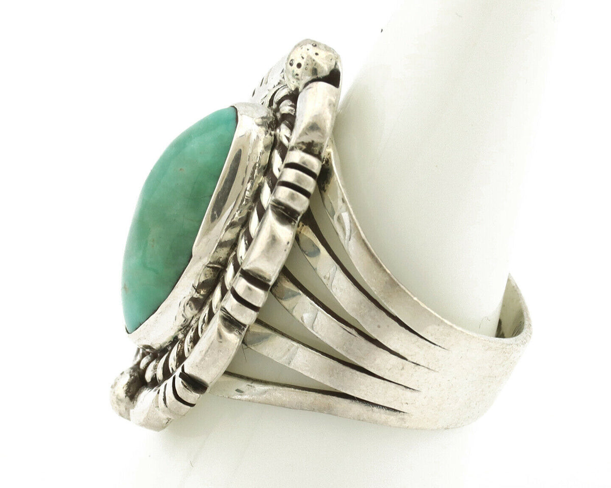 Navajo Ring .925 Silver Royston Turquoise Signed Artist DC C.80's