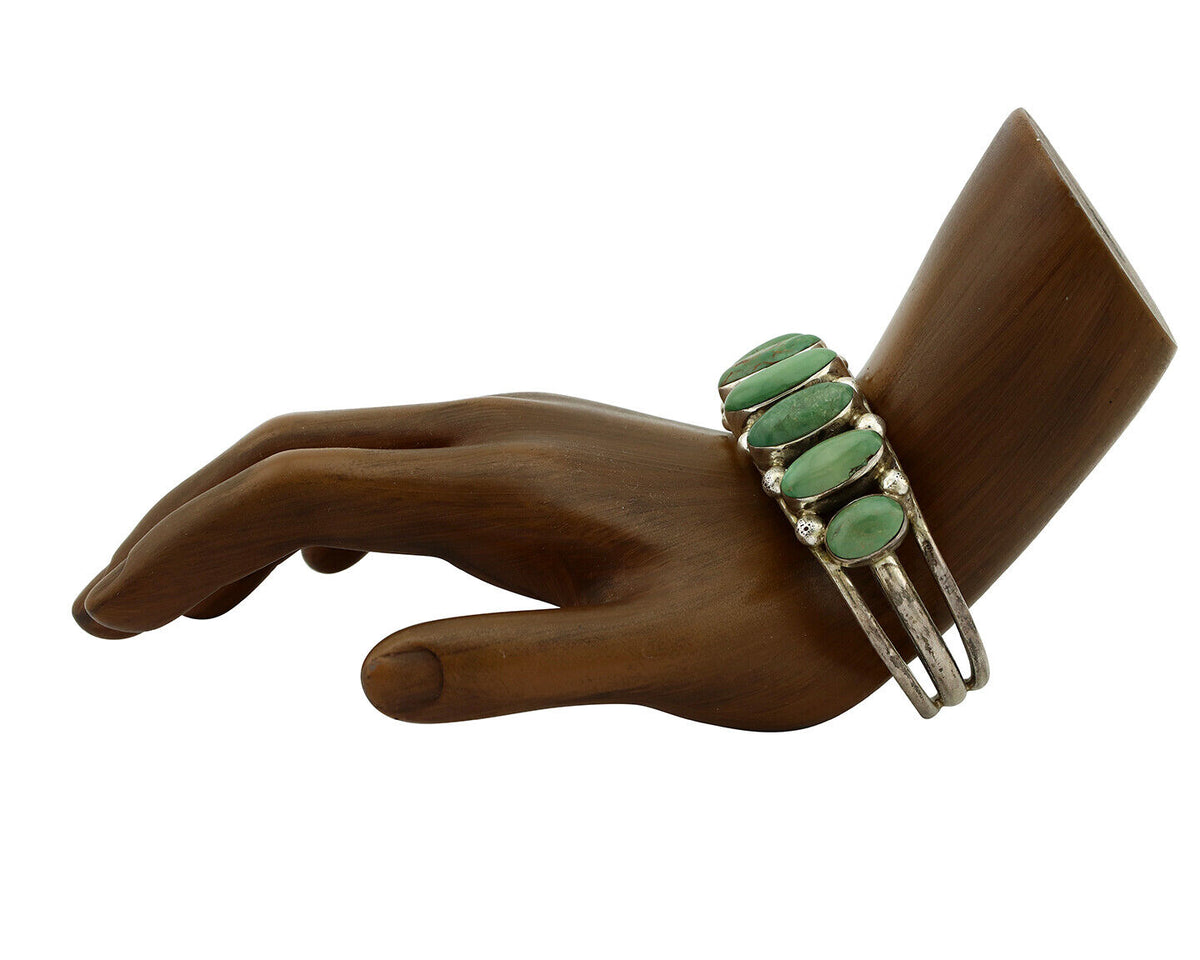 Women's Navajo .925 Silver Turquoise Mountain Signed Artist CW C.80's