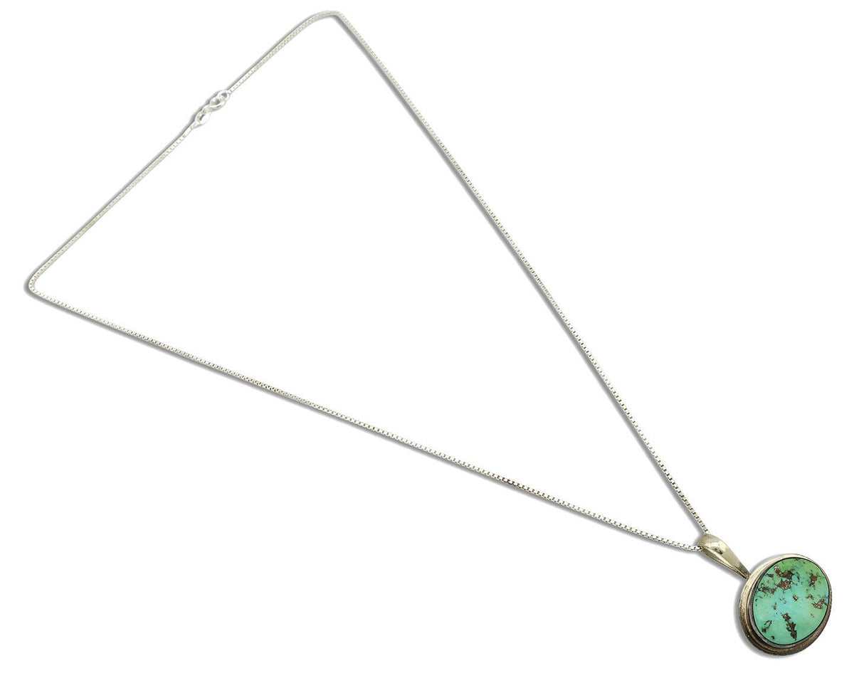 Navajo Necklace .925 Silver Fox Kingman Turquoise Signed Doug Zachary C.1980's