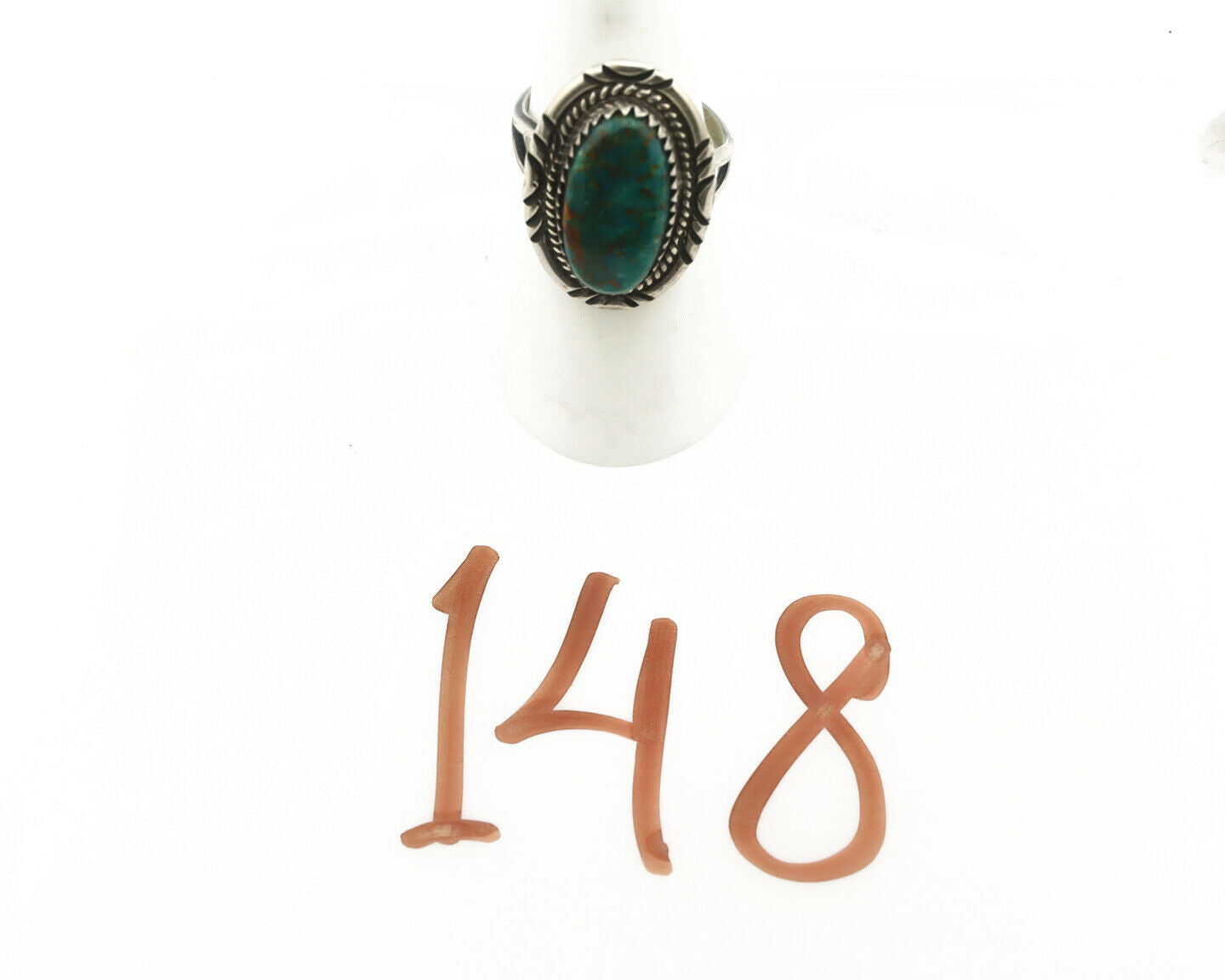 Navajo Ring .925 Silver Turquoise Mountain Signed M Begay C.80's
