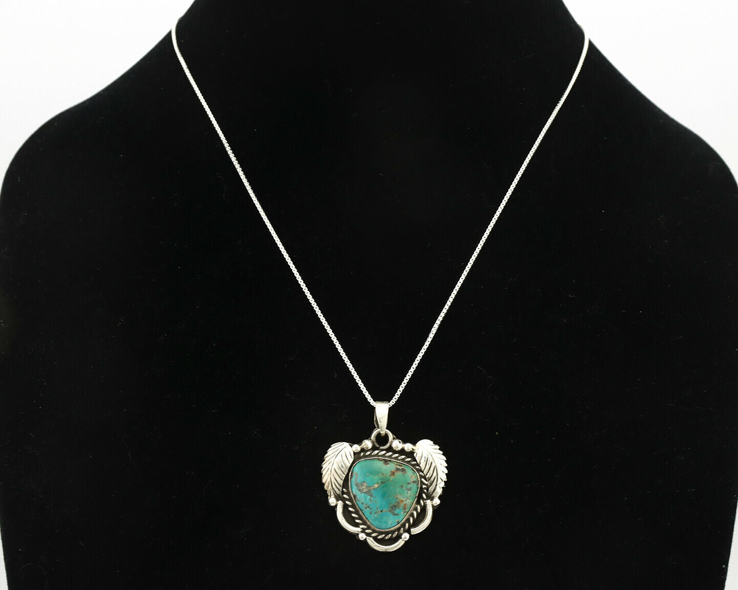 Navajo Necklace .925 Silver Royston Turquoise Signed Claw C.80's