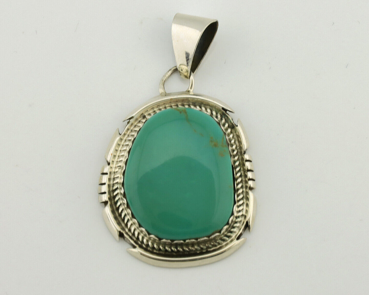 Navajo Necklace .925 Silver Arizona Turquoise Signed Jon McCray C.1980's