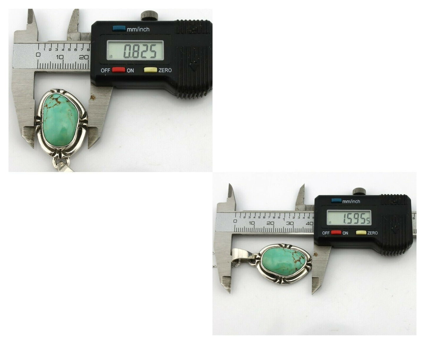 Navajo Kingman Turquoise Pendant .925 Silver Hand Stamped Signed Gecko C.80's